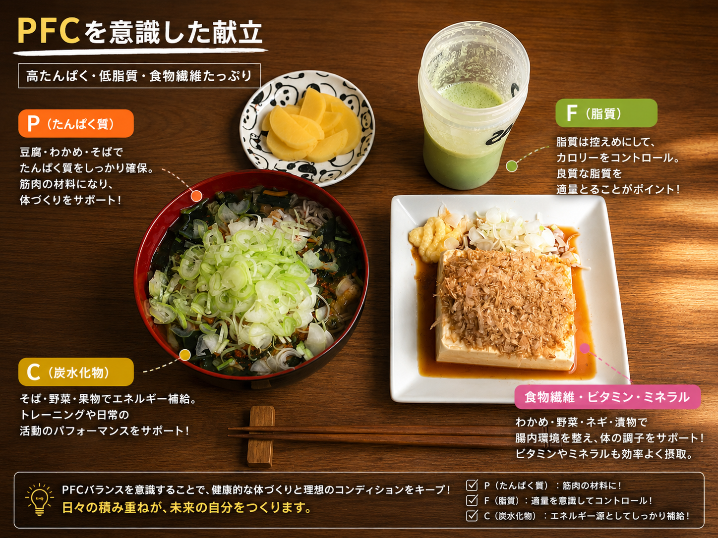 そばと冷奴の夕食