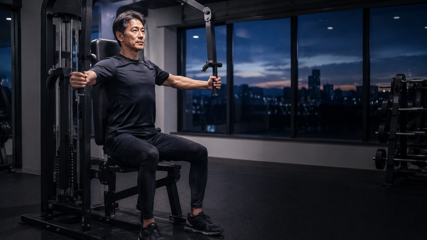 筋トレをする50代男性